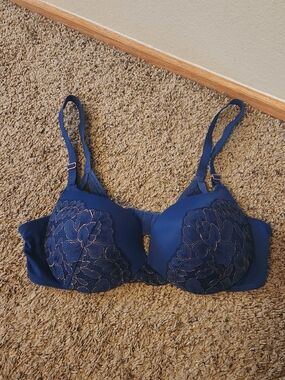 Maidenform Navy Lace Accent Underwire Bra Size 36C - Women Intimates & Sleepwear